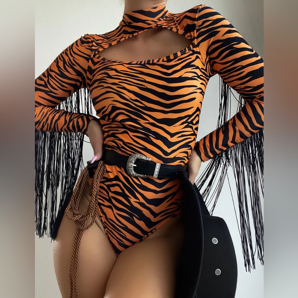 Cowgirl fringe bodysuit Halloween costume